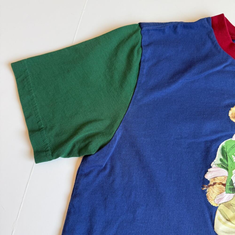 Polo Ralph Lauren Jersey Polo Bear Blue Short Sleeve Shirt Medium 10/12 - Picture 5 of 10